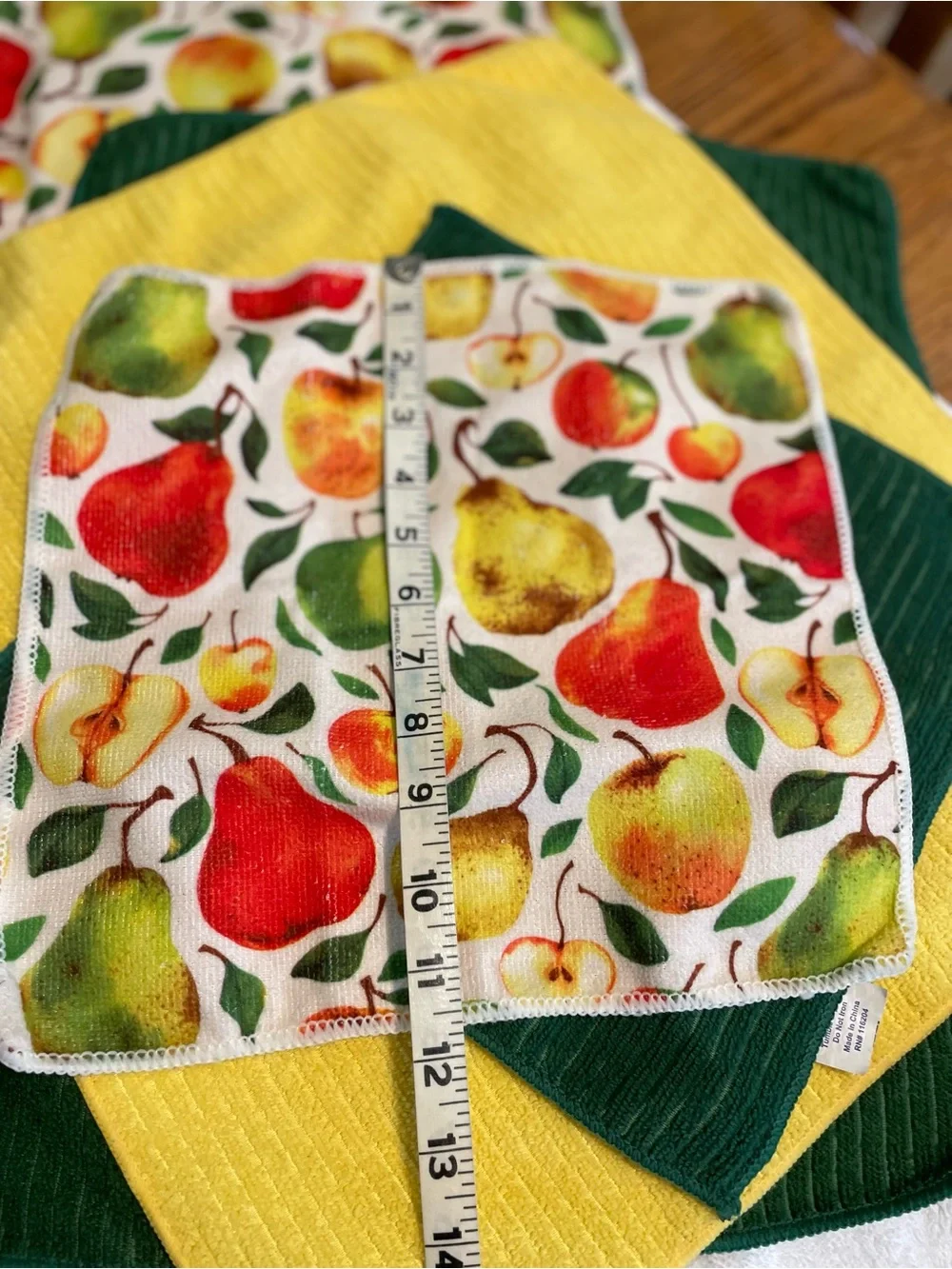 Fruit Print Kitchen Towel Set - Red, Green, Yellow